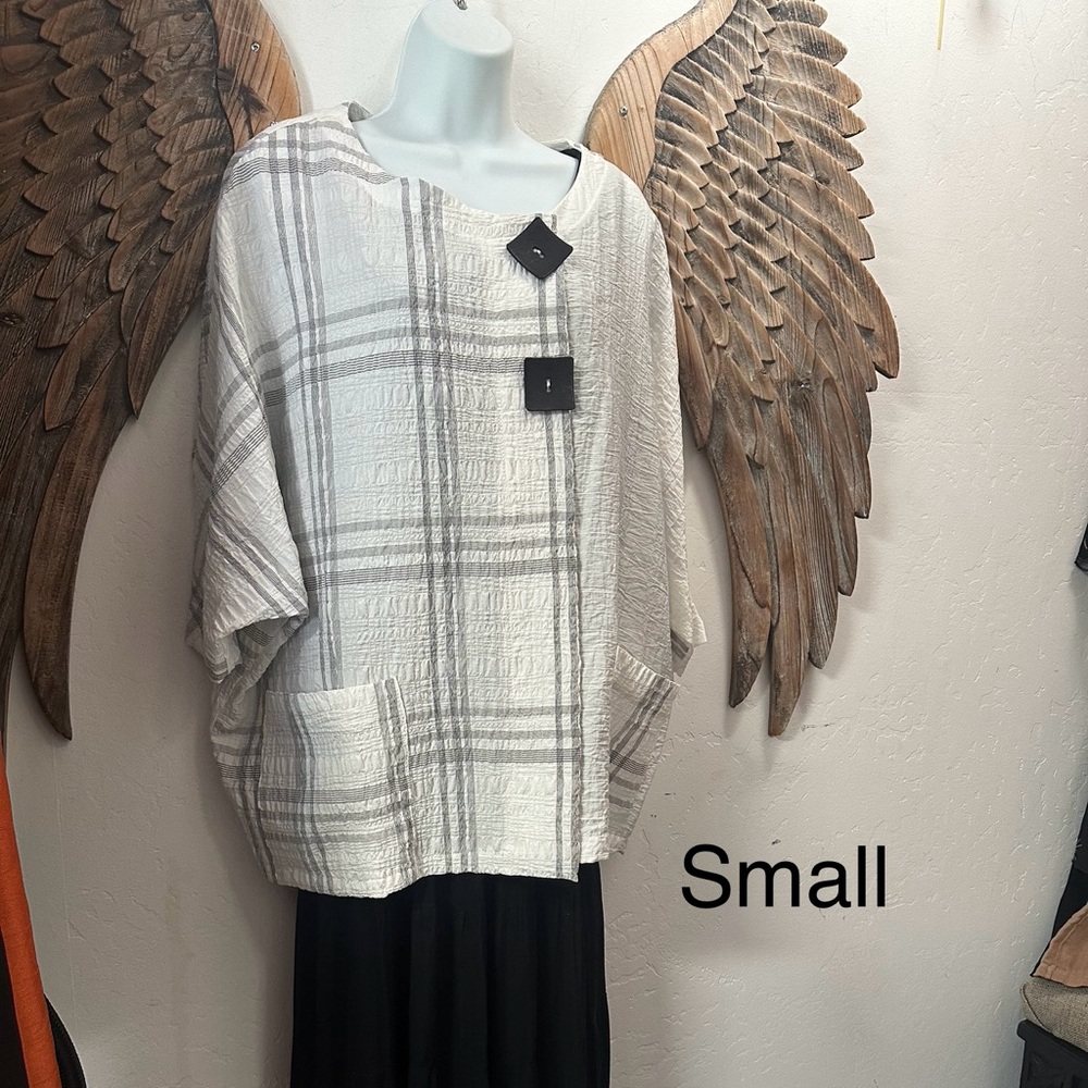 Plaid Women's Blouse - Gray